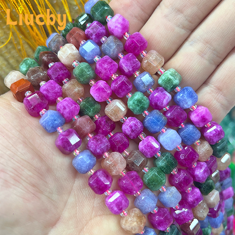 Natural Stone Square Sugar Beads for DIY Chain Accessories